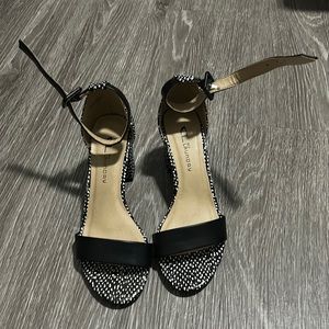 Black & white patterned heels